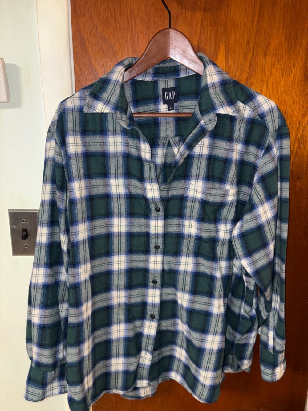 GAP Green Plaid Button-Up Shirt